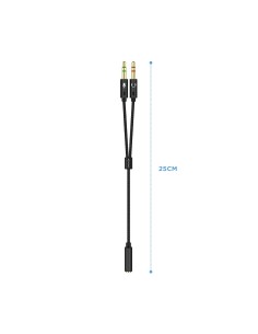 Aisens Adaptador Jack 3.5 4pines Hembra a 2xjack 3.5 3pines Macho 0.25m negro 2