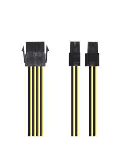 Aisens A131-0419 Cable Alimentación 8pin hembra a 4+4pin macho 0.3m negro amarillo 2