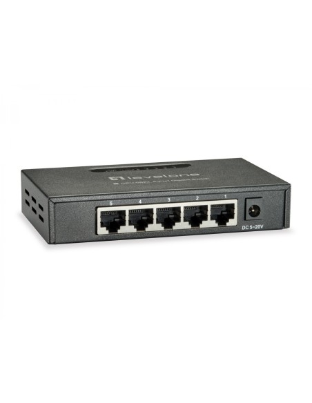 LevelOne switch No administrado Gigabit Ethernet (10/100/1000) Negro