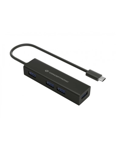 CONCEPTRONIC HUB de interfaz USB 3.2 Gen 1 (3.1 Gen 1) Type-C 5000 Mbit/s Negro