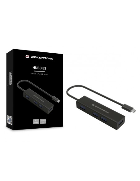 CONCEPTRONIC HUB de interfaz USB 3.2 Gen 1 (3.1 Gen 1) Type-C 5000 Mbit/s Negro