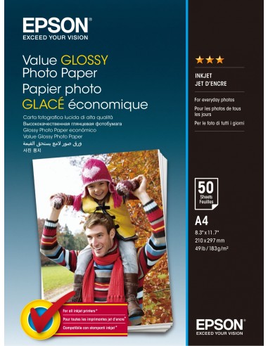 Epson Value Glossy Papel fotografico A4 50 Hojas