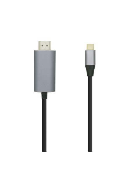 AISENS Cable conversor USB-C a HDMI 4K@60HZ, USB-C/M-HDMI/M, Negro, 1.8m
