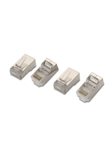AISENS A138-0293 10 piezas Conector RJ-45 acero inoxidable transparente