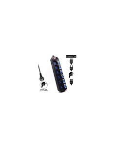 Ewent limitador de tensión 6 salidas AC 220 V 1,5 m Negro 2