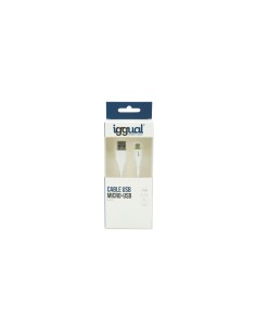 iggual Cable USB A/Micro-USB A 1 m Blanco