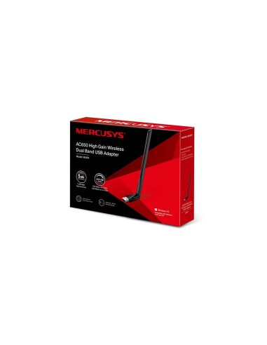 ADAPTADOR RED MERCUSYS MU6H USB2.0 WIFI-AC/433 MBPS 1ANTENA DUALBAND