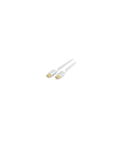 Equip 128356 cable USB 1 m USB 3.2 Gen 2 (3.1 Gen 2) USB C Plata, Blanco