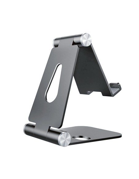 AISENS Soporte De Sobremesa Tamaño M Ajustable (2 Pivotes) Para Movil / Tablet, Gris