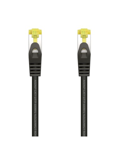 AISENS Cable De Red Latiguillo RJ45 LSZH Cat.7 600 MHz S/FTP PIMF AWG26, Negro, 0.5 m