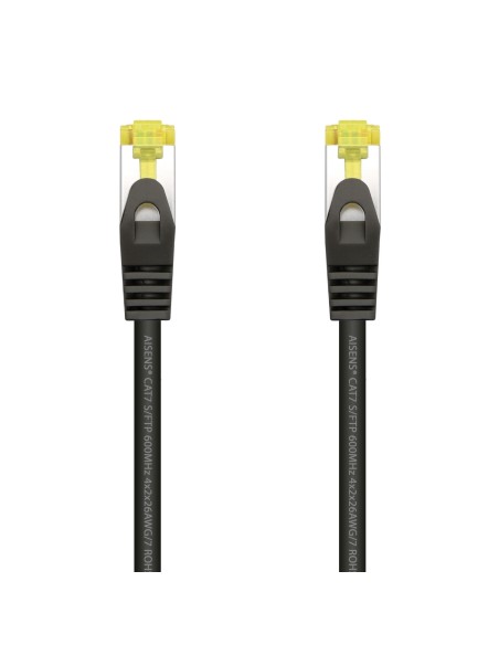 AISENS Cable De Red Latiguillo RJ45 LSZH Cat.7 600 MHz S/FTP PIMF AWG26, Negro, 2.0 m