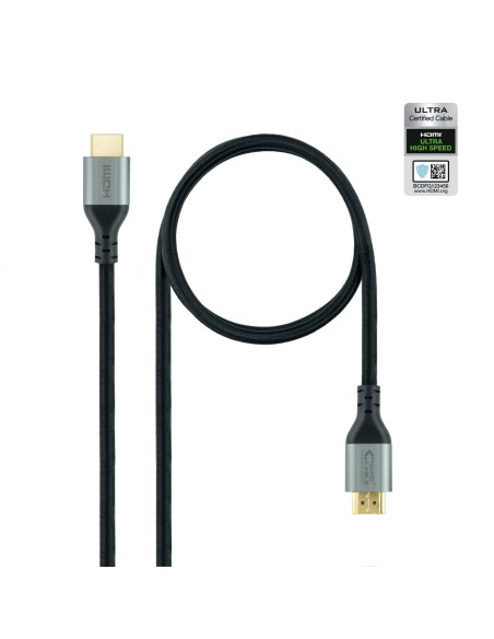 Nanocable Cable HDMI 2.1 Certificado ULTRA HIGH SPEED A/M-A/M, 1 m Negro