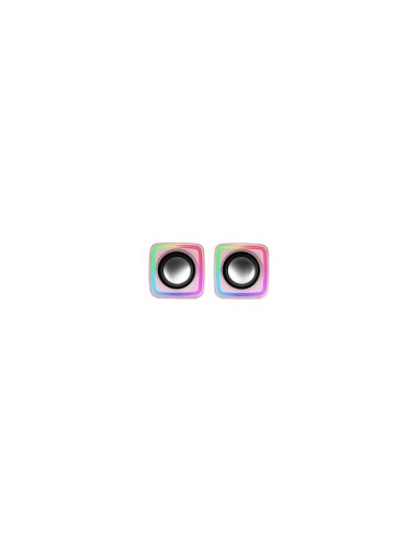 Mars Gaming MSCUBEP Rosa Altavoces Gaming RGB Compactos Procesador Sonido DSP 8W
