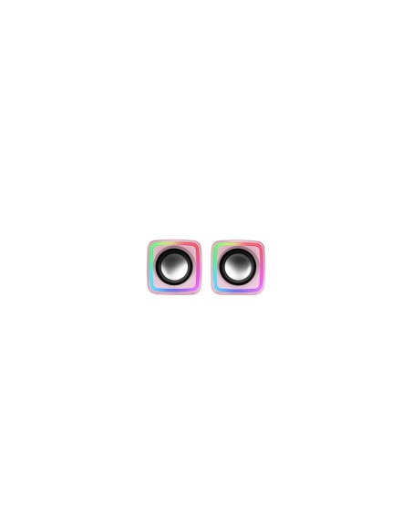 Mars Gaming MSCUBEP Rosa Altavoces Gaming RGB Compactos Procesador Sonido DSP 8W