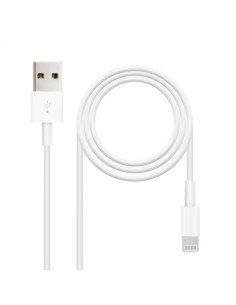 Nanocable Cable Lightning a USB-A, Lightning/M -USB A/M, Blanco, 50 cm