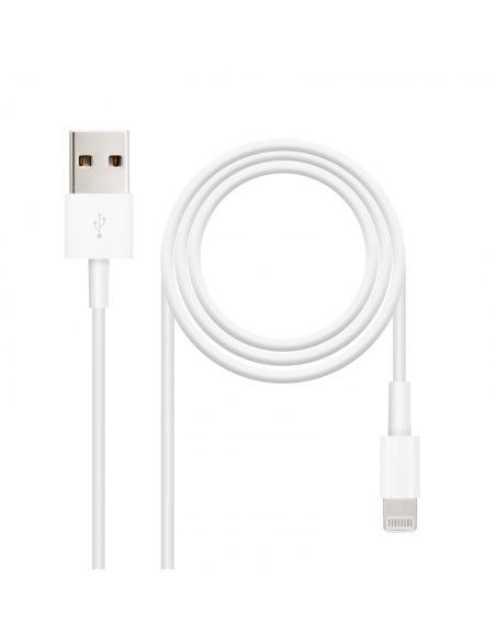 Nanocable Cable Lightning a USB-A, Lightning/M -USB A/M, Blanco, 50 cm