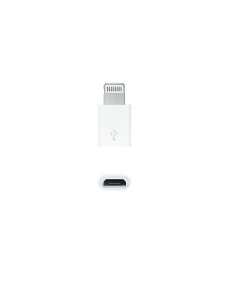Nanocable Adaptador Lightning a Micro USB, Lightning/M-Micro B/H Blanco