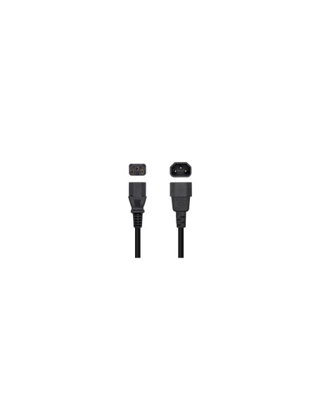 AISENS Cable Alimentación CPU, C13/H-C14/M, Negro, 3.0m