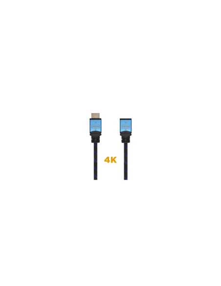 AISENS Cable HDMI V2.0 Prolongador Premium Alta Velocidad / HEC 4K@60Hz 18Gbps, A/M-A/H, Negro/Azul, 3.0m