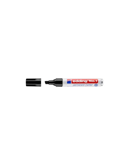 Edding No.1 marcador permanente Punta de cincel Negro