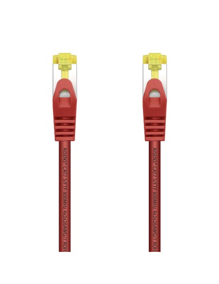 AISENS Cable De Red Latiguillo RJ45 LSZH Cat.7 600 MHz S/FTP PIMF AWG26, Rojo, 1.0 m