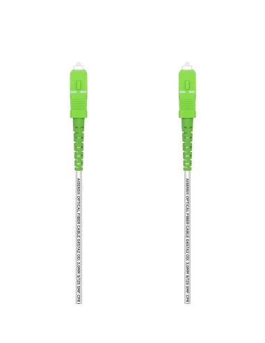 AISENS Cable Fibra Í?ptica Latiguillo G657A2 3.0 9/125 SMF Simplex CPR DCA LSZH, SC/APC-SC/APC, Blanco, 50 m