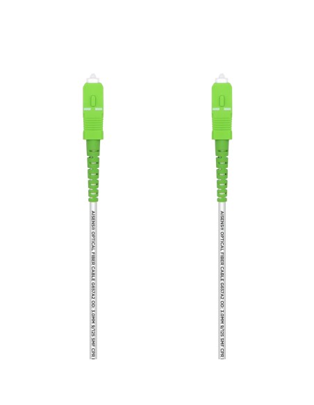 AISENS Cable Fibra Í?ptica Latiguillo G657A2 3.0 9/125 SMF Simplex CPR DCA LSZH, SC/APC-SC/APC, Blanco, 50 m
