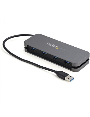 StarTech.com HB30AM4AB hub de interfaz USB 3.2 Gen 1 (3.1 Gen 1) Type-A 5000 Mbit/s Negro, Gris