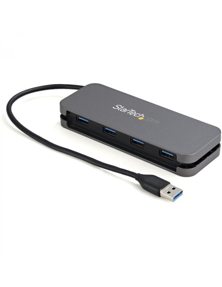 StarTech.com HB30AM4AB hub de interfaz USB 3.2 Gen 1 (3.1 Gen 1) Type-A 5000 Mbit/s Negro, Gris