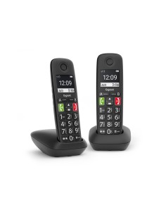 Gigaset E290 Duo Teléfono DECT/analógico Identificador de llamadas Negro