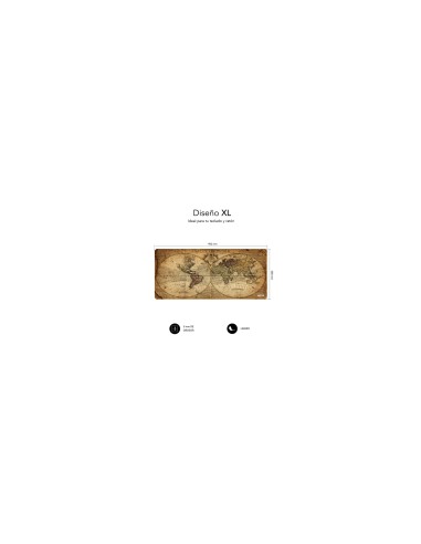 SUBBLIM Alfombrilla Ratón Vintage World XL Mouse Pad 900x400x3