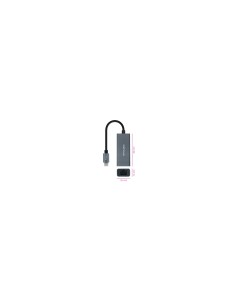 Nanocable Conversor USB-C a Ethernet Gigabit 10/100/1000 Mbps, Aluminio, Gris, 15 cm 2