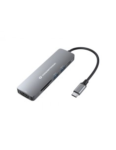 Conceptronic DONN11G hub de interfaz USB 3.2 Gen 1 (3.1 Gen 1) Type-C 5000 Mbit/s Gris