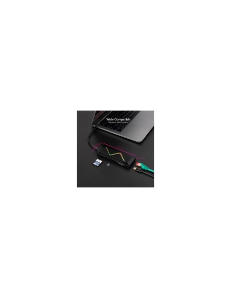 Nanocable 10.16.0801 base para portátil y replicador de puertos Alámbrico USB 3.2 Gen 1 (3.1 Gen 1) Type-C Negro
