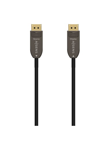 AISENS Cable DISPLAYPORT AOC V1.4 8K@60Hz 4K@120Hz 4:4:4 32.4Gbps, DP/M-DP/M, Negro, 10M