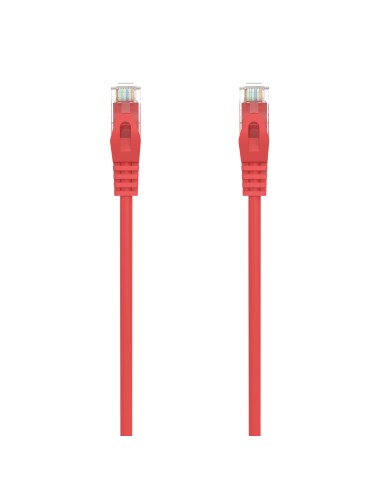 AISENS Cable de Red Latiguillo RJ45 LSZH Cat.6A 500 Mhz UTP AWG24, Rojo, 0.5M