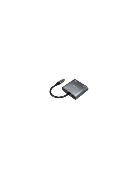 AISENS Conversor USB-C a 2XHDMI 4K SST MST/USB2.0/USB-C PD 60W, USB-C/M-2XHDMI/H-USB-A/H-USB-C/H, Gris, 15CM