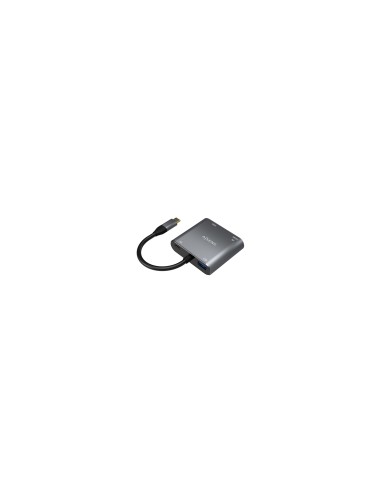 AISENS Conversor USB-C a VGA/HDMI 4K/USB3.0/USB-C PD, USB-C/M-VGA/H-HDMI/H-USB-A/H-USB-C/H, Gris, 15CM