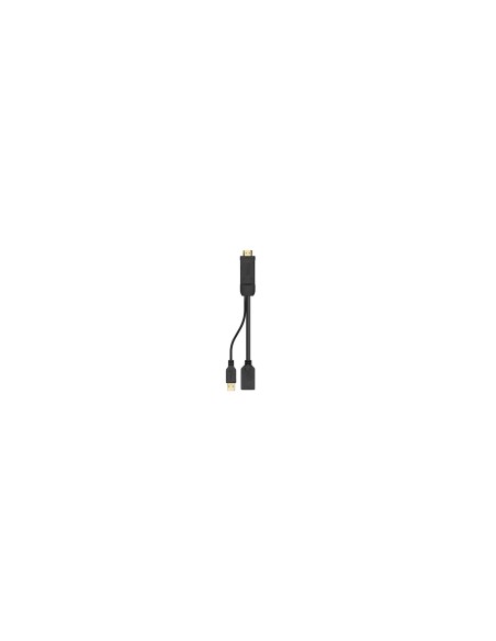 AISENS Conversor Activo HDMI 2.0 + USB Alim. a DISPLAYPORT V1.2, HDMI/M-USB/M-DP/H, Negro, 10CM