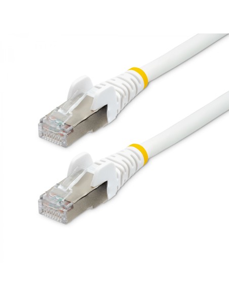 StarTech.com Cable de 0,5m de Red Ethernet CAT6a - Blanco - Low Smoke Zero Halogen (LSZH) - 10GbE - 500MHz - PoE++ de 100W - Sna