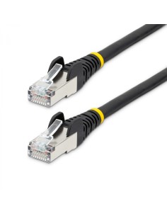 StarTech.com Cable de 0,5m de Red Ethernet CAT6a - Negro - Low Smoke Zero Halogen (LSZH) - 10GbE - 500MHz - PoE++ de 100W - Snag