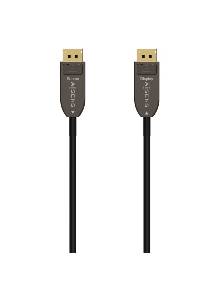 AISENS Cable DISPLAYPORT AOC V1.4 8K@60Hz 4K@120Hz 4:4:4 32.4Gbps, DP/M-DP/M, Negro, 50M