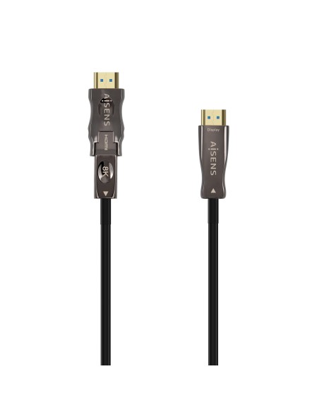 AISENS Cable Hdmi V2.1 AOC Desmontable Ultra Alta Velocidad / Hec 8K@60Hz 4K@120Hz 4:4:4 48Gbps, A/M-D/A/M, Negro, 40M
