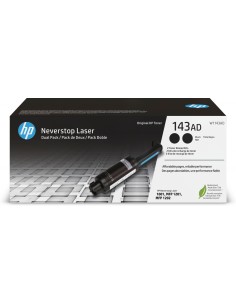 HP Kit de dos paquetes de recarga de tóner Original Neverstop 143AD negro