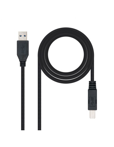 Nanocable 10.01.0802-BK cable USB 2 m USB 3.2 Gen 1 (3.1 Gen 1) USB A USB B Negro