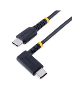 StarTech.com Cable 15cm USB C Acodado - en Íngulo Recto - PD 60W - 3A - Cable USB-C de Carga Rápida - de Alta Resistencia - USB