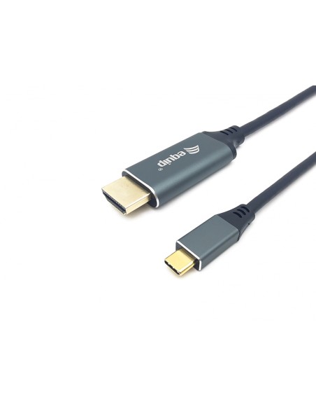 Equip 133417 adaptador de cable de vÍ­deo 3 m USB Tipo C HDMI tipo A (Estándar) Gris, Negro