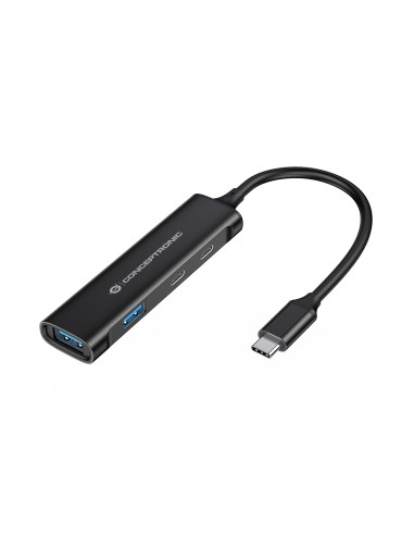 Conceptronic HUBBIES12B hub de interfaz USB 3.2 Gen 1 (3.1 Gen 1) Type-C 5000 Mbit/s Negro