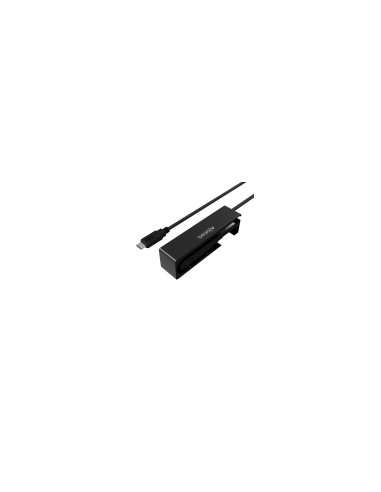 AISENS Adaptador ASE-35C02B SATA a USB-C USB 3.0/USB3.1 GEN1 para Discos Duros 2.5" y 3.5" con Alimentador, Negro
