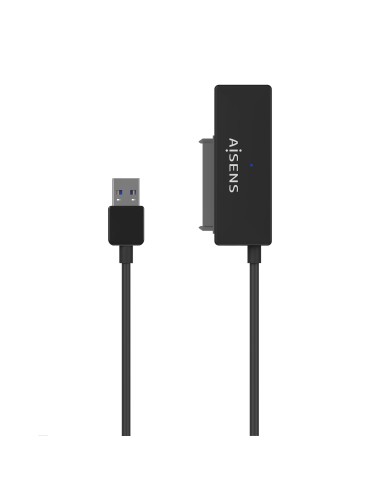 AISENS Adaptador ASE-35C02B SATA a USB-C USB 3.0/USB3.1 GEN1 para Discos Duros 2.5â?³â? y 3.5â?³â? con Alimentador, Negro